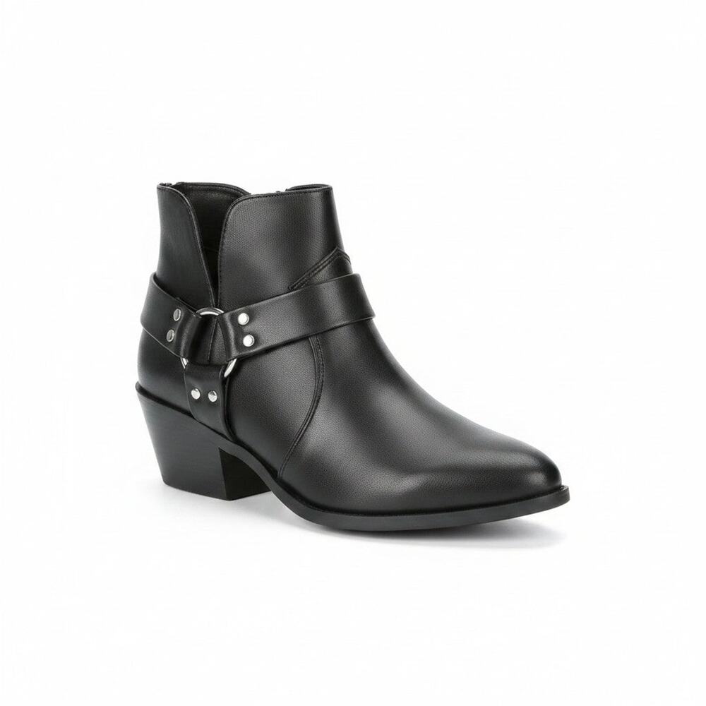 Time and Tru Women's Harness Ankle Boot with Buckle Detail
